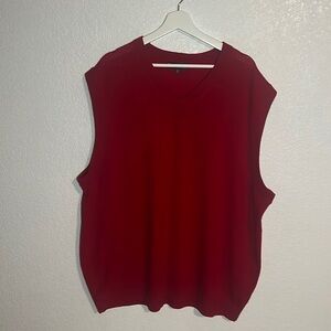 Hart Shaffner Marx Red Extra Fine Merino Wool Sweater Vest Size 3XB